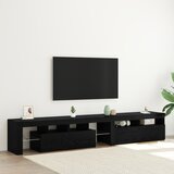 vidaXL TV omare 2 kosa z LED lučmi Črni hrast Inženirski les, TV stojalo z LED lučmi - Črni hrast, 90x35x40 cm, narejeno iz inženirskega lesa | Shoptok.si
