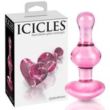 Icicles No. 75 - stekleni analni dildo v obliki srca (roza) Cene