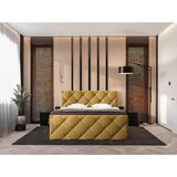 CARRYHOME POSTELJA Z VZMETNICO 180 cm x 200 cm , tekstil gorčično rumena | Shoptok.si