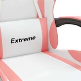  Vrtljivi gaming stol z oporo za noge belo in roza umetno usnje, (21377279) | Shoptok.si