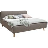 P & B OBLAZINJENA POSTELJA 160 cm x 200 cm , tekstil rjavosiva | Shoptok.si