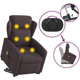  Električni masažni naslonjač na podizanje od tkanine tamnosmeđi | shoptok.hr