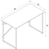 MID.YOU Pisalna Miza Insasi, Barva Hrasta, Črna, 90x50cm | Shoptok.si