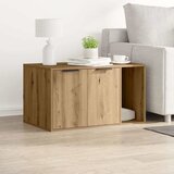  Kutija z mačji pijesak boja hrasta 80x50x45cm konstruirano drvo | shoptok.hr