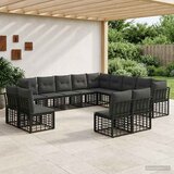  Set vanjskih sofa Crna i tamno siva Poliester | shoptok.hr