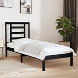 Maison Chic Posteljni okvir - Enojna postelja - Postelja za odrasle črn iz trdnega lesa 75x190 cm-J14143, (21775092) | Shoptok.si
