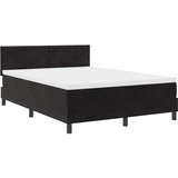 vidaXL Dvignjena postelja z vzmetnico Črna 160x200 cm Žamet | Shoptok.si
