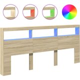 Maison Chic posteljno vzglavje - vzglavna omarica - nočna omarica led sonoma hrast 220x17x102 cm, (21705759) | Shoptok.si