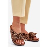 Boto Ladies Slippers With Clear On Cork Sole Leopard Brown Sercele | Shoptok.si
