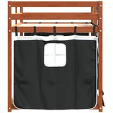  Krevet na kat sa zavjesama bijelo-crni 80 x 200 cm od borovine | shoptok.hr