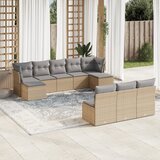  10-dijelni set vrtnih sofa s jastucima bež od poliratana | shoptok.hr