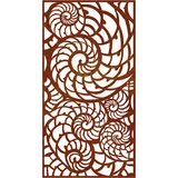  Vrtni zidni ukras 105 x 55 cm čelik COR-TEN s uzorkom školjki | shoptok.hr