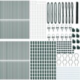 vidaXL Šesterokutna Ograda Zelena 1.6x100 m Čelik, Stupovi Ograde 13 kom Zelena Ø32 mm 210 cm Galvanizirani Čelik | shoptok.hr