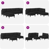  Set namještaja za dnevni boravak 6 pcs Crna Tkanina | shoptok.hr