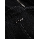 Ombre Men's retro-style biker jacket with stand-up collar - black | Eponuda.ba