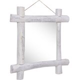  Ogledalo od cjepanica bijelo 70 x 70 cm masivno obnovljeno drvo | Eponuda.ba