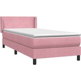 Box spring postelja z vzmetnico roza 90x220 cm žamet, (21792951) | Shoptok.si