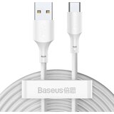 Baseus Simple Wisdom Data Cable Kit USB na Type-C 5A (2kom/Set) 1.5m bel | Shoptok.si