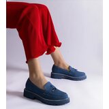 Gemre Henley blue moccasins embellished with rhinestones | Shoptok.si