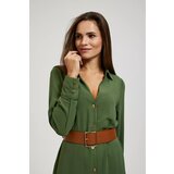 Moodo Midi dress with wide khaki belt | shoptok.hr