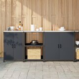 vidaXL Set za kuhinjsku pohranu 3 pcs Antracit 210 x 50 x 92 cm | shoptok.hr