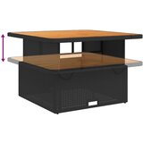  Vrtni stol crni 110 x 110 x 71 cm poliratan i bagremovo drvo | shoptok.hr
