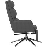  Stol za sproščanje z oporo za noge temno sivo blago, (20957950) | Shoptok.si