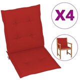  Jastuci za vrtne stolice 4 kom crveni 100x50x3 cm od tkanine | shoptok.hr