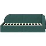 vidaXL Kotna postelja z vzglavjem Temno zelena 90 x 190 cm Žamet | Shoptok.si