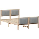  Okvir kreveta s uzglavljem Smeđa i svijetlo siva 120 x 200 cm | shoptok.hr