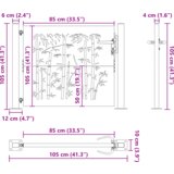 vidaXL Vrtna vrata Drugo Črna 105 x 100 cm Jeklo s prašnim premazom | Shoptok.si