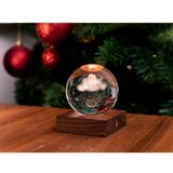 Gingko Temno rjava LED zatemnitvena namizna svetilka iz masivnega oreha s steklenim senčilom (višina 12 cm) Amber – | Shoptok.si