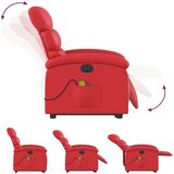  Električni masažni naslonjač na podizanje umjetna koža crveni | shoptok.hr