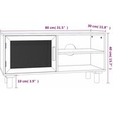 TV ormarić smeđi 80 x 30 x 40 cm od borovine i prirodnog ratana | Eponuda.ba