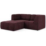Makamii Bordo rdeča žametna kotna sedežna garnitura (levi kot/z ležalnikom) Aloha – | Shoptok.si