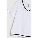 Marisse Cotton V-Neck Blouse, White | shoptok.hr