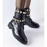 Gemre Black insulated ankle boots with pearls Normand | shoptok.hr