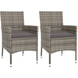  3-dijelni vrtni bistro set od poliratana s jastucima sivi | shoptok.hr