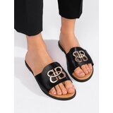 Shelvt Women's black flat flip flops Cijene