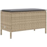  Vrtni otoman Bež i svijetlo siva 80 x 38 x 42 cm PE ratan | shoptok.hr