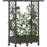  Povišeni krevet s mrežom i krovom Smeđa 122,5 x 40 x 127 cm PP | shoptok.hr