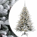  Umjetno božićno drvce s kuglicom 150 cm 150 LED lampica - Zelena i bijela 150 cm s LED-ima i srebrnim lopticama | shoptok.hr