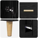 vidaXL Visok predalnik s predalom 2 pcs Črna Orehovina Konstruiran les | Shoptok.si