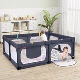 Otroška igralnica z vzmetnico, 50 igralnimi žogicami, 4 obročki za vlečenje in 4 vrati z zadrgo, temno siva | Shoptok.si