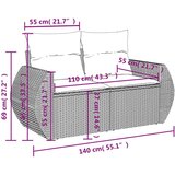 vidaXL 7-dijelni set vrtnih sofa svjetlosivi od poliratana | shoptok.hr