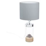Lidsing stona lampa/1, e27, siva/tkanina/staklo