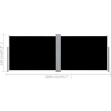  Zložljiva stranska tenda črna 120x1000 cm | Shoptok.si