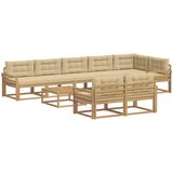  Set vanjskih sofa 9 kom. Bijela i bež Poliester | shoptok.hr