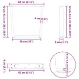  noge jedilne mize v-oblika 3 kosi bela 80x(72-73,3) cm jeklo | Shoptok.si