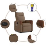  Električni masažni naslanjač s funkcijo vstajanja rjav | Shoptok.si